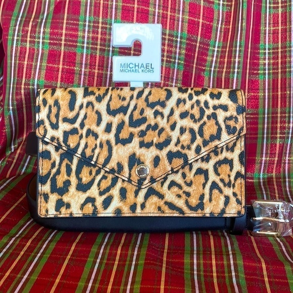Brand New Michael Kors Black Animal Leopard Print Belt Bag Fanny Pack - Picture 15 of 15